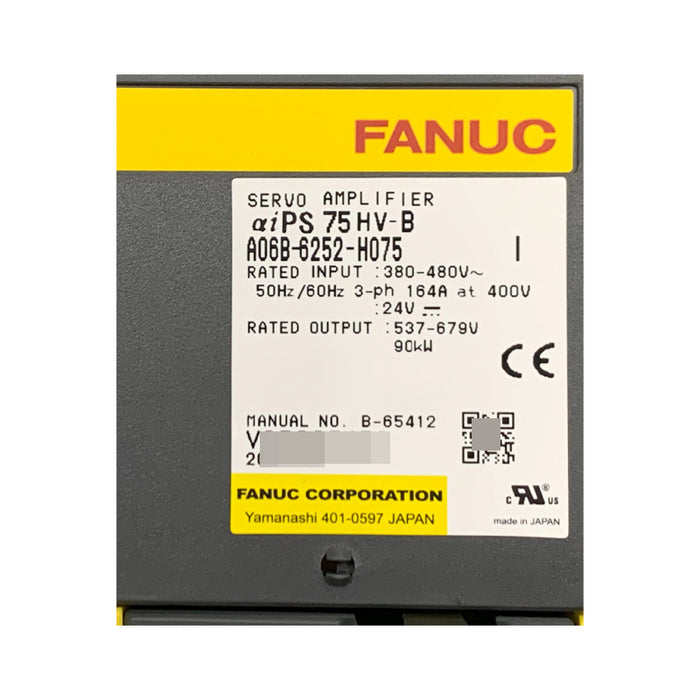 FANUC A06B-6252-H075 Alpha iPS-75HV-B Power Supply Module
